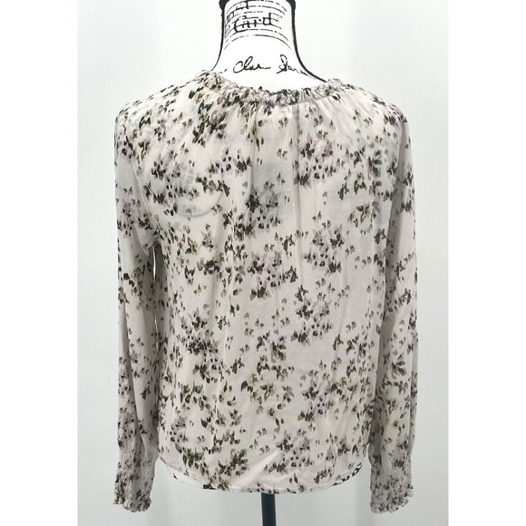 Cloth &‎ Stone Floral Blouse Size Medium Anthropologie Long Sleeve Cropped Top - Picture 2 of 8